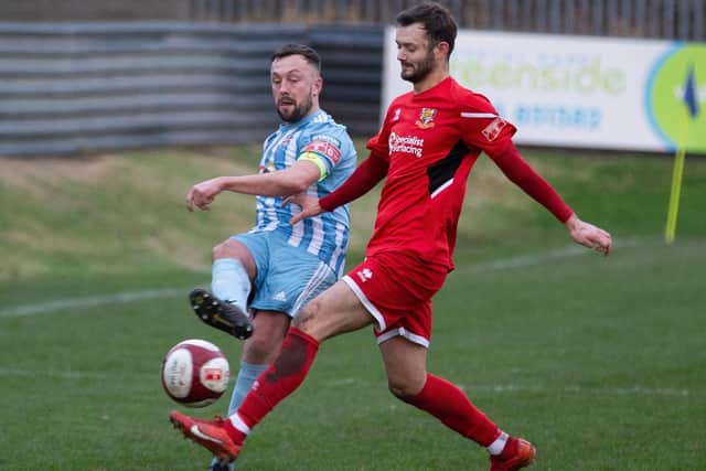 Jack Stockdill was controversially red carded in the first half of Liversedge's game against Morpeth Town.