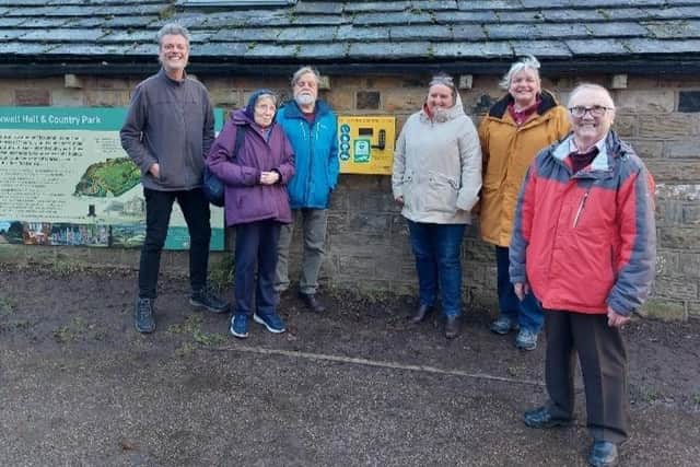 Friends of Oakwell Hall volunteers Eric Brown, Sandra Strachan, Roger Knight and Pam and Alan Radcliffe with Kirklees Council volunteer and engagement officer Emma Crowley.