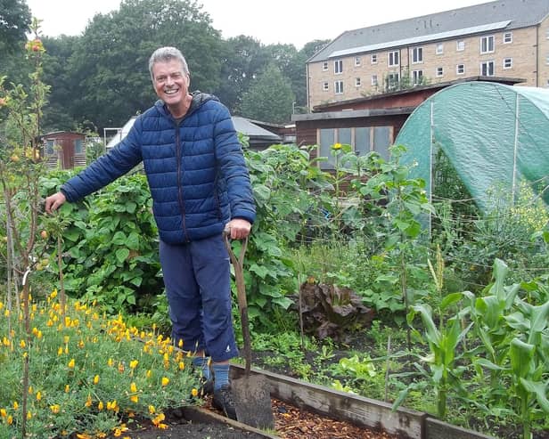 Eric Brown on his allotment in Mirfield