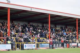 The South Stand at FLAIR Stadium, home of Dewsbury Rams. Photo by Thomas Fynn.