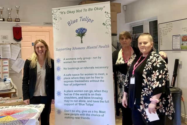 Batley and Spen MP Kim Leadbeater on a recent visit to the Blue Tulips support group.