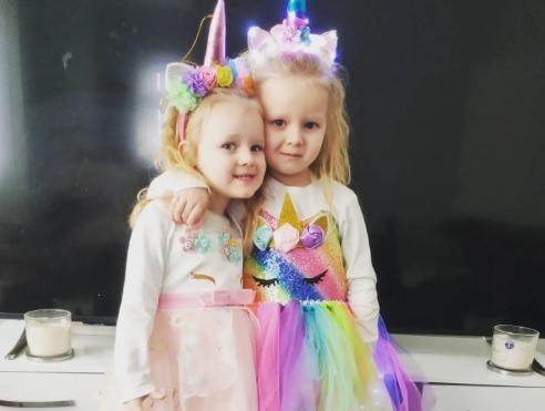 Rebekah Thornton shared a photo of her two unicorn princesses.