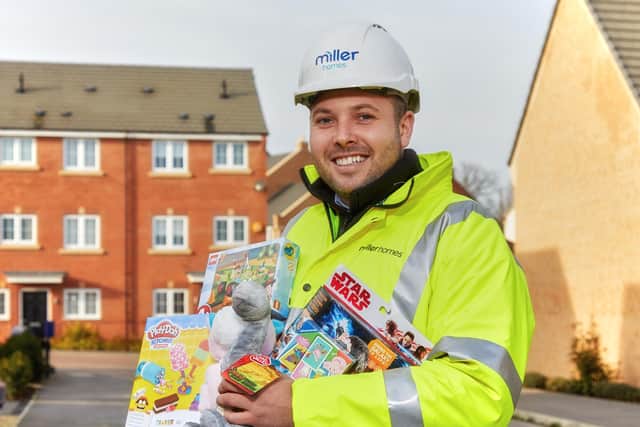 Miller Homes Contracts Manager, Michael Ramsbottom, supports the toy appeal.