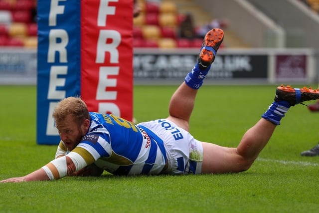 Brandon Moore scores a try for Halifax