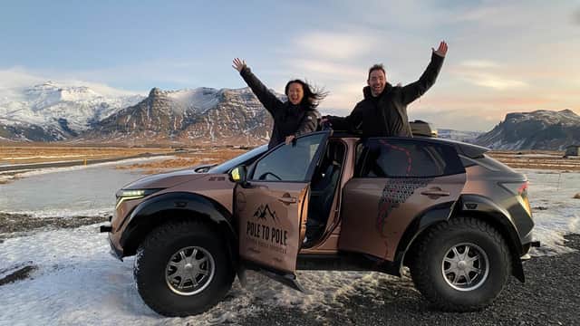 Chris Ramsey, originally from Yorkshire, and his wife Julie are planning a 17,000-mile trek from the North Pole to the South Pole in an electric vehicle.