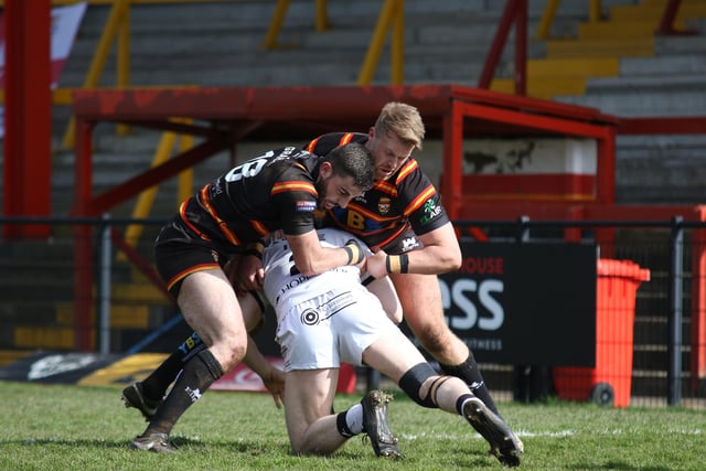 1. Dewsbury Rams 32-12 Widnes Vikings, fourth round of the Challenge Cup, Sunday, April 2, 2023. (Photo credit: Thomas Fynn)