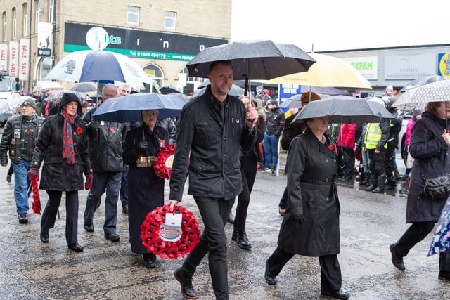The highly-regarded procession set off in heavy rain from Lowlands Road at 2pm before making its way to Ings Grove Park for a memorial and wreath-laying service.