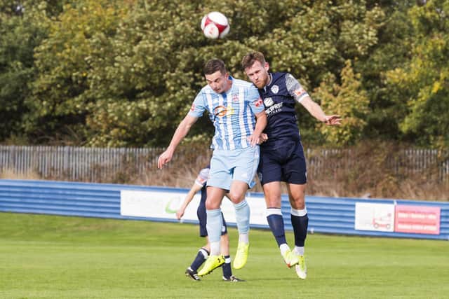 Zak Dearnley went close to scoring for Liversedge at Lancaster City.