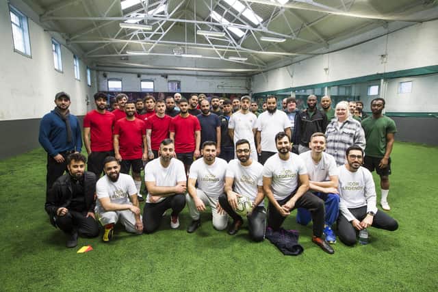 Imran and his team mates at a previous tournament at Kick Off in Dewsbury.