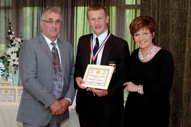 The Champion Children 2010 event was held at Ponderosa's Lakeside Restaurant. Mr Cook and Clare Frisby hand the Champion Children award to Matthew Johnson.
