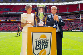 The 1895 Cup trophy ahead of the 2021 final. (Picture by Allan McKenzie/SWpix.com)