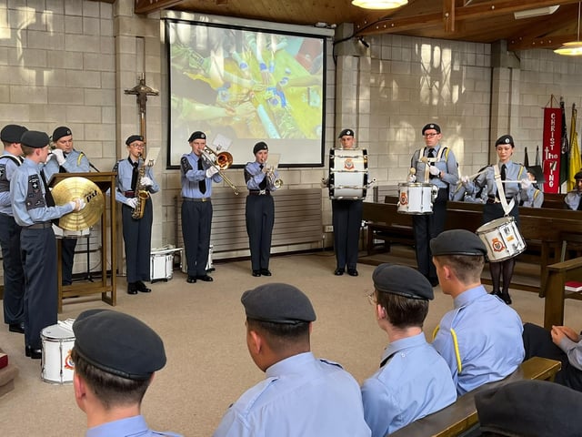 The Squadron band performs at the start of the event.