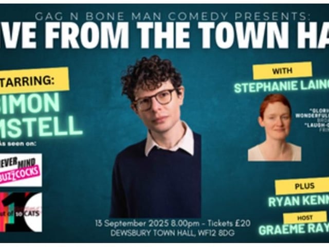 Simon Amstell, of Never Mind The Buzzcocks fame, brings his quick wit to Dewsbury Town Hall on Saturday, September 13. Stephanie Laing opens the show.