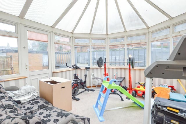The sizeable conservatory creates more space of flexible use.