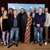Lee Mason, Phillip Rhys Chaudhary, Talitha Wing, Paul Barber, Robert Carlyle, Mark Addy, Lesley Sharp, Steve Huison, Miles Jupp, Andrew Chaplin and Wim Snape attend the BFI Preview Screening of "The Full Monty" at BFI Southbank on June 6, 2023 in London, England. (Photo by Jeff Spicer/Jeff Spicer/Getty Images)