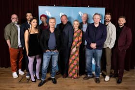 Lee Mason, Phillip Rhys Chaudhary, Talitha Wing, Paul Barber, Robert Carlyle, Mark Addy, Lesley Sharp, Steve Huison, Miles Jupp, Andrew Chaplin and Wim Snape attend the BFI Preview Screening of "The Full Monty" at BFI Southbank on June 6, 2023 in London, England. (Photo by Jeff Spicer/Jeff Spicer/Getty Images)