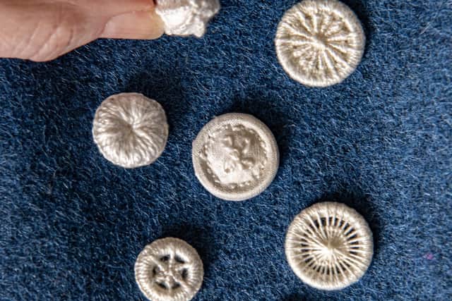 Dorset Button maker Gini Armitage who has revived the tradition and replicated the original buttons.