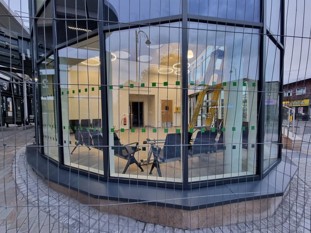 A waiting area at the new bus station.