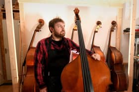 Neal Heppleston who is a Double Bass restorer, Holmebank Mills Mirfield.  Picture by Simon Hulme