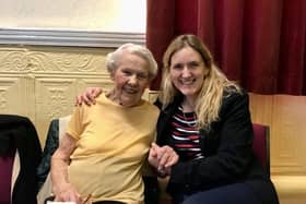 Batley and Spen MP Kim Leadbeater with 100-year-old Hilda Brice.