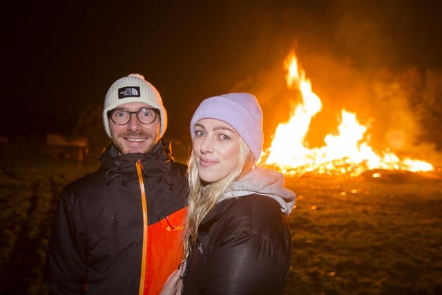 Robbie Kay and Gail Hunter at the Mirfield and District Round Table's Bonfire and Fireworks Extravaganza at Mirfield Showground.
