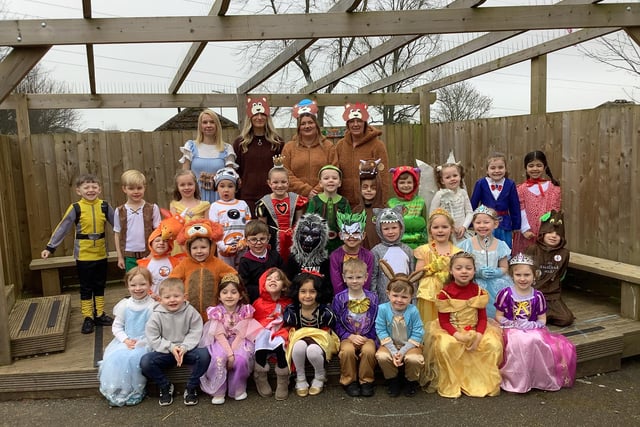 Class RS at Norristhorpe Junior and Infant School celebrate World Book Day.