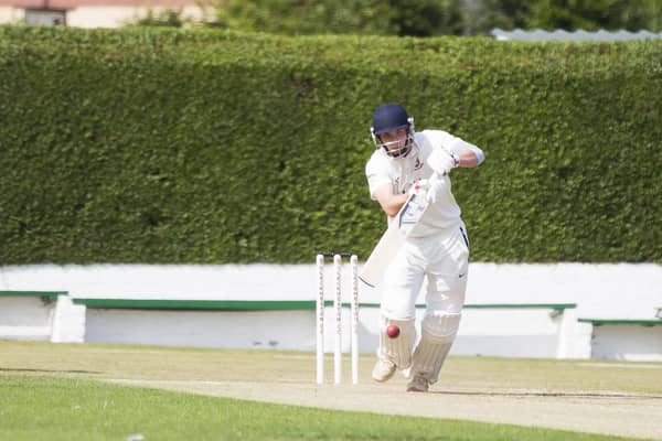 Ethan Lee on his way to making 93 for Cleckheaton against Ossett. Picture: Jim Fitton