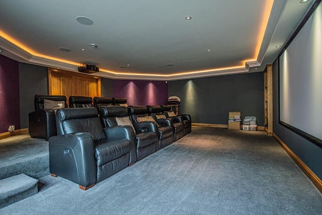 The super high tech cinema room is on the lower ground floor.