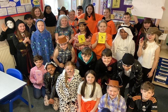 Class 6H at Norristhorpe Junior and Infant School celebrate World Book Day.