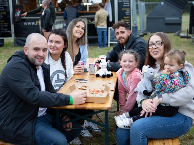 People enjoying themselves at Mirfield Farm Fest.