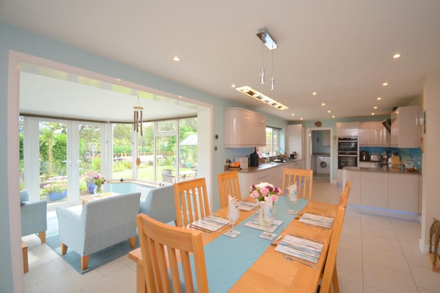 The open plan interior is bright and spacious.