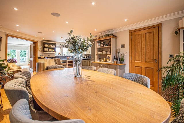 The family dining area flows through from the kitchen.