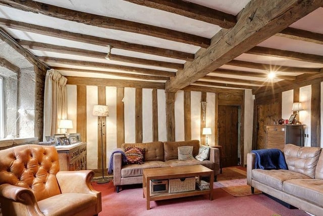 Wooden beams feature heavily in the comfortable lounge.