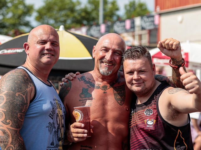Crowds at Batley Bulldogs' Pink Weekend at the Fox's Biscuits Stadium to raise funds for a breast cancer charity