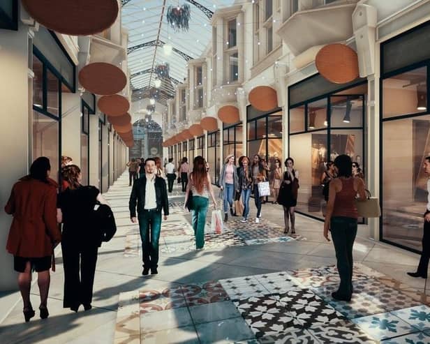 An artist's impression of how the revamped Dewsbury Arcade could look when restoration work is finished as part of the Dewsbury Blueprint project