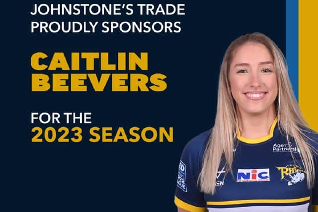 Caitlin Beevers will be sponsored by Johnstone’s Trade in 2023.