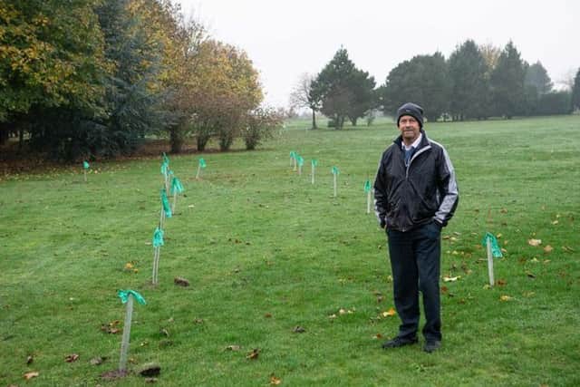 Ian Kilburn with the new trees planted at Hanging Heaton Golf Club, White Cross Rd, Dewsbury