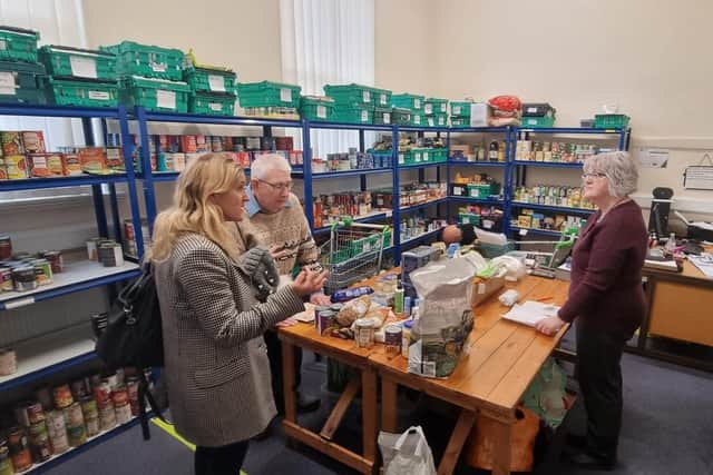 Batley and Spen MP Kim Leadbeater with volunteers at the food bank.