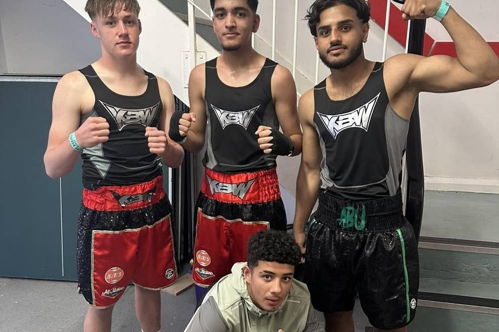 KBW boxers Bernie McDonough, Hussain Petal, Romaine Griffin and Abu Qadada who reached Yorkshire finals.