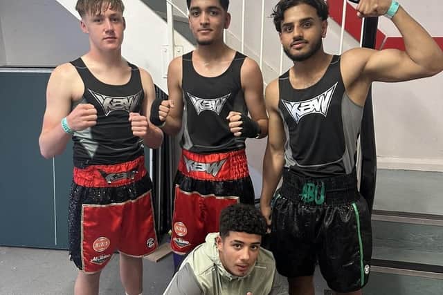 KBW boxers Bernie McDonough, Hussain Petal, Romaine Griffin and Abu Qadada who reached Yorkshire finals.
