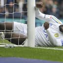 Agony for Willy Gnonto as he collides with the post after being unable to score from close range for Leeds United.