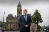 Former councillor Eric Firth pictured outside Dewsbury Town Hall.