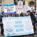 Save Batley Baths group staging a protest in the town centre