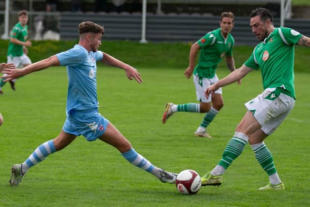 Liversedge found it tough going against Nantwich Town in the FA Trophy.