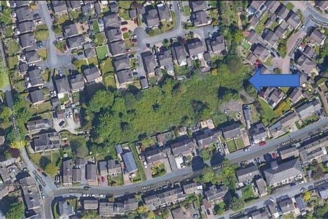An aerial view of the site of the proposed new homes in Gomersal. Photo: Google Maps/Robert Halstead Chartered Surveyors and Town Planners
