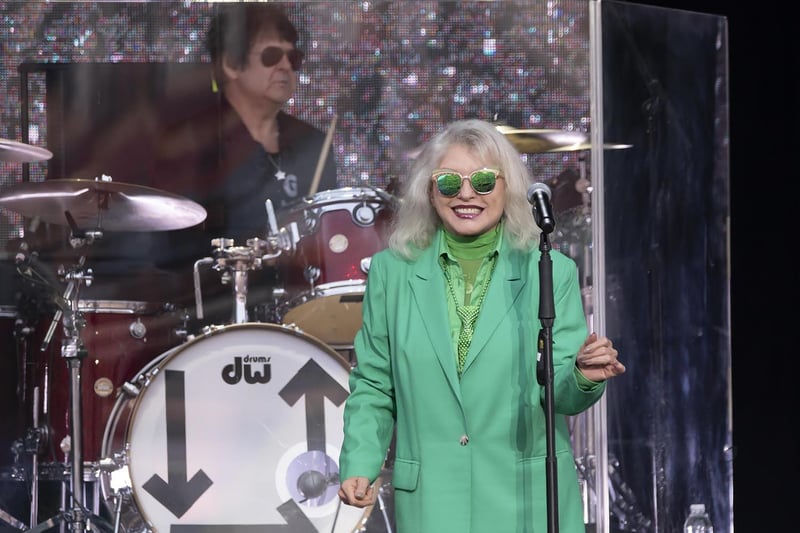 Debbie Harry smiles as the crowd sing back word-for-word.