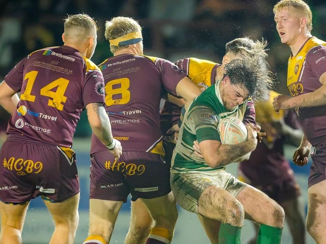 Dewsbury Celtic are stopped in the Jim Brown Challenge Cup final.