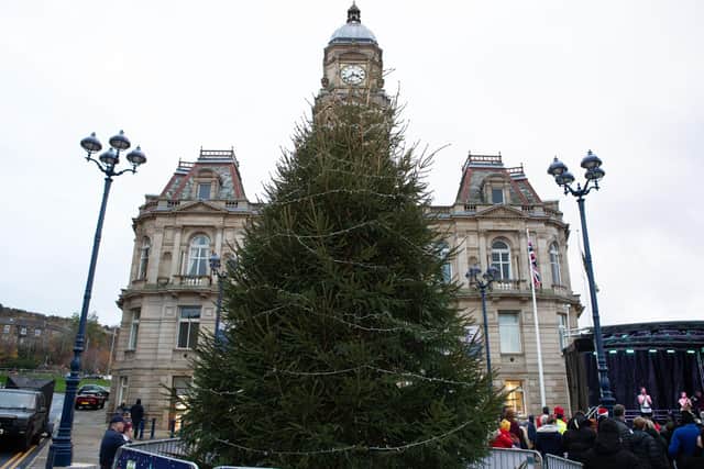The Christmas tree in Dewsbury town centre for last year's festivities
