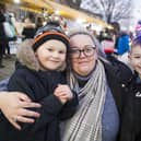 Birstall Christmas lights switch-on. From the left, Cyrus Earnshaw, six, Nikole Haines and Finley Haines, six.