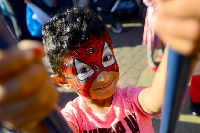 Zain Zaheer with his face painted.